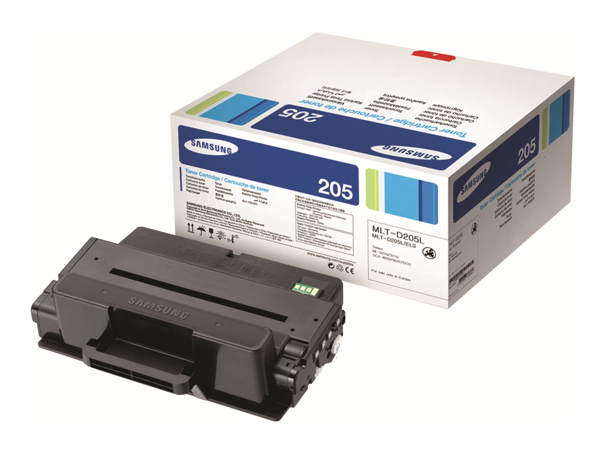 Samsung MLT-D205L High Yield black original toner Product shot Right-angle 79850