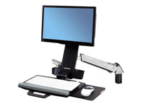 Ergotron StyleView Sit-Stand Combo Arm - Mounting kit (wrist rest, track mount bracket kit, height adjust bracket, keyboard tray with left/right mouse tray, barcode scanner and mouse holder, combo arm) - for LCD display / PC equipment - white - screen size: up to 24"