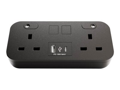 Videk Power to Desk Unit / Under Desk 4 x UK Mains Socket Individually ...