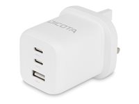 DICOTA power adapter - compact, GaN - 2 x USB-C, USB - 65 Watt
