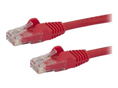 StarTech.com 2ft CAT6 Ethernet Cable, 10 Gigabit Snagless RJ45 650MHz 100W PoE Patch Cord, CAT 6 10GbE UTP Network Cable w/Strain Relief, Red, Fluke Tested/Wiring is UL Certified/TIA