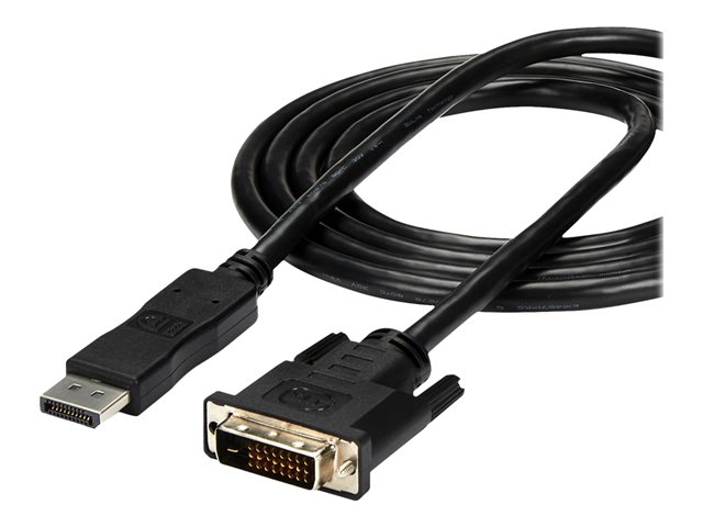 StarTech.com 6ft / 1.8m DisplayPort to DVI Cable - 1920x1200 - DVI Adapter Cable - Multi Monitor Solution for DP to DVI Setup (DP2DVIMM6) - DisplayPort cable - DisplayPort (M) to DVI-D (M) - 1.8 m - black - for P/N: DPPNLFM3, DPPNLFM3PW