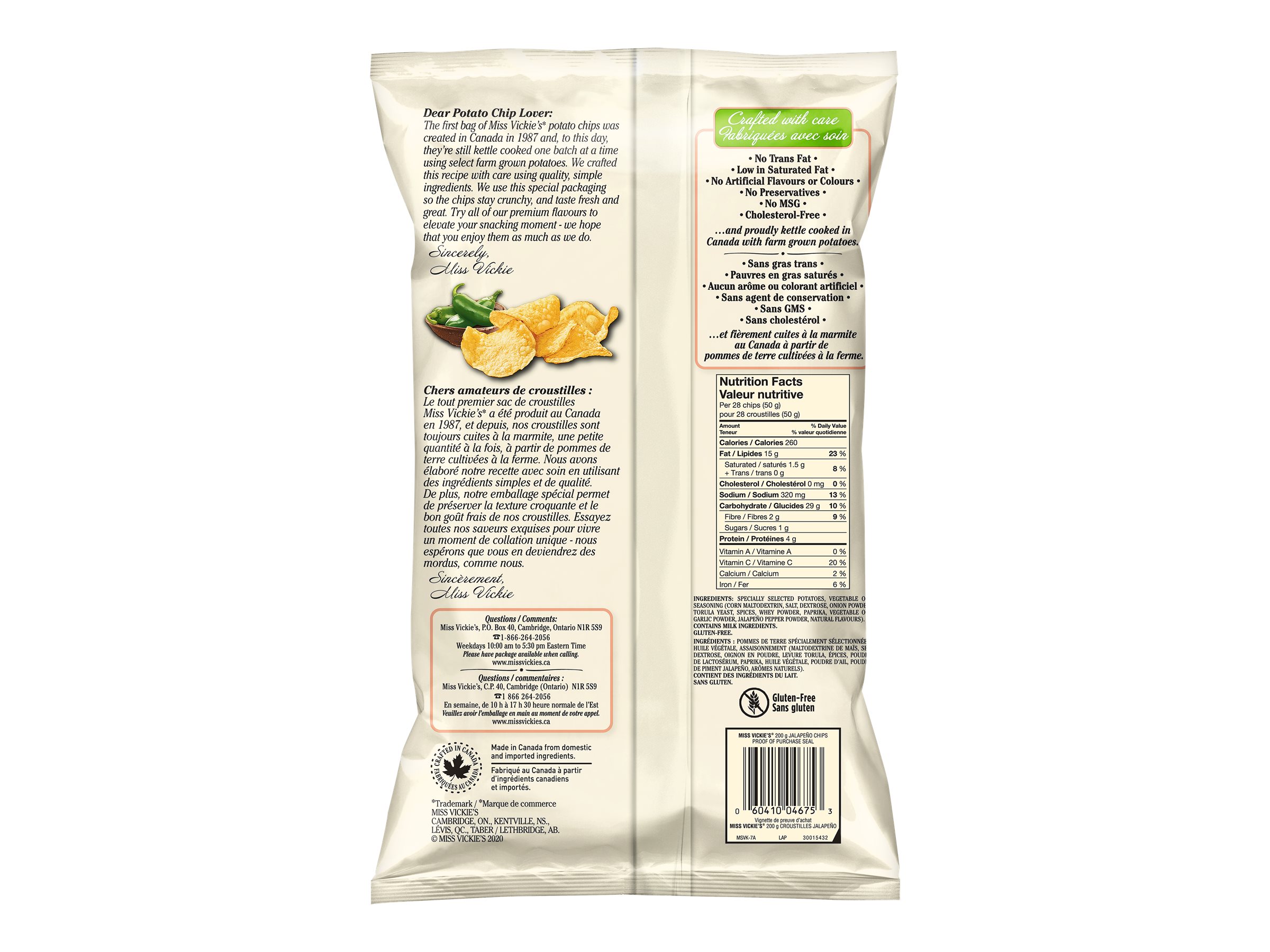 Miss Vickie's Potato Chips - Jalapeno - 200g