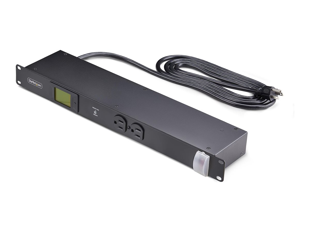 StarTech 12-Outlet Rack Mount Metered PDU, 1U Server Power Strip, TAA