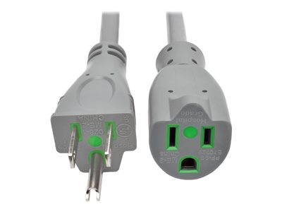 Tripp Lite 6ft Hospital Medical Power Extension Cord 5-15P 5-15R 15A Gray