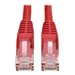 Eaton Tripp Lite Series Cat6 Gigabit Snagless Molded (UTP) Ethernet Cable (RJ45 M/M), PoE, Red, 6-in. (15.24 cm)