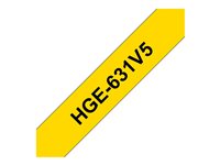 Brother HGE-631V5 - laminated tape - 5 cassette(s) - Roll (1.2 cm x 8 m)