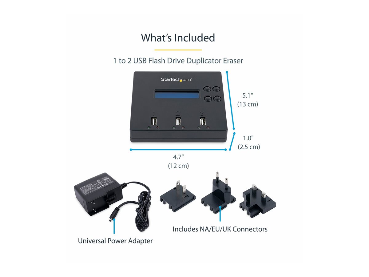 StarTech.com 1:2 Standalone USB Duplicator and Eraser - Memory Stick Cloner - USB 2.0 Flash Drive Copier / Thumb Eraser (USBDUP12) - duplikátor jednotky USB – foto 10