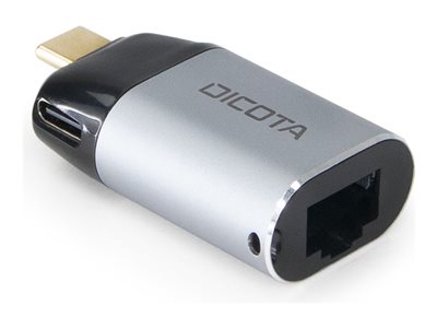 Dicota USB-C to Ethernet Mini Adapter with PD (100W) silver - D32048