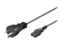MicroConnect Strøm DK 2-5A (male) - Strøm IEC 60320 C13 Sort 3m Strømkabel