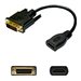 AddOn 5 Pack 8in DVI-D to HDMI Adapter Cable