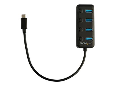 StarTech.com 4 Port USB C Hub, USB-C to 4x USB 3.0 Type-A Ports with Individual On/Off Port Switches, SuperSpeed 5Gbps USB 3.1/3.2 Gen 1, USB Bus Powered, Portable, 10