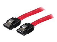 StarTech.com 18in Latching SATA Cable - SATA cable - Serial ATA 150/300/600 - SATA (R) to SATA (R) - 1.5 ft - latched - red -