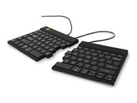 R-Go Split Ergonomiske tastatur, QWERTY (US), sort, kablet Tastatur Kabling US