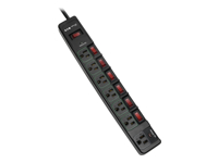 Eaton Tripp Lite Series ECO-Surge 7-Outlet Surge Protector, 6 ft. Cord, 1080 Joules, 6 Individually Controlled Outlets, Black Housing