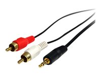 StarTech.com 3 ft Stereo Audio Cable - 3.5mm Male to 2x RCA Male - heaDPhone jack to RCA - Mini jack to RCA - 3.5mm to RCA (MU3MMRCA) Audiokabel Sort 92cm