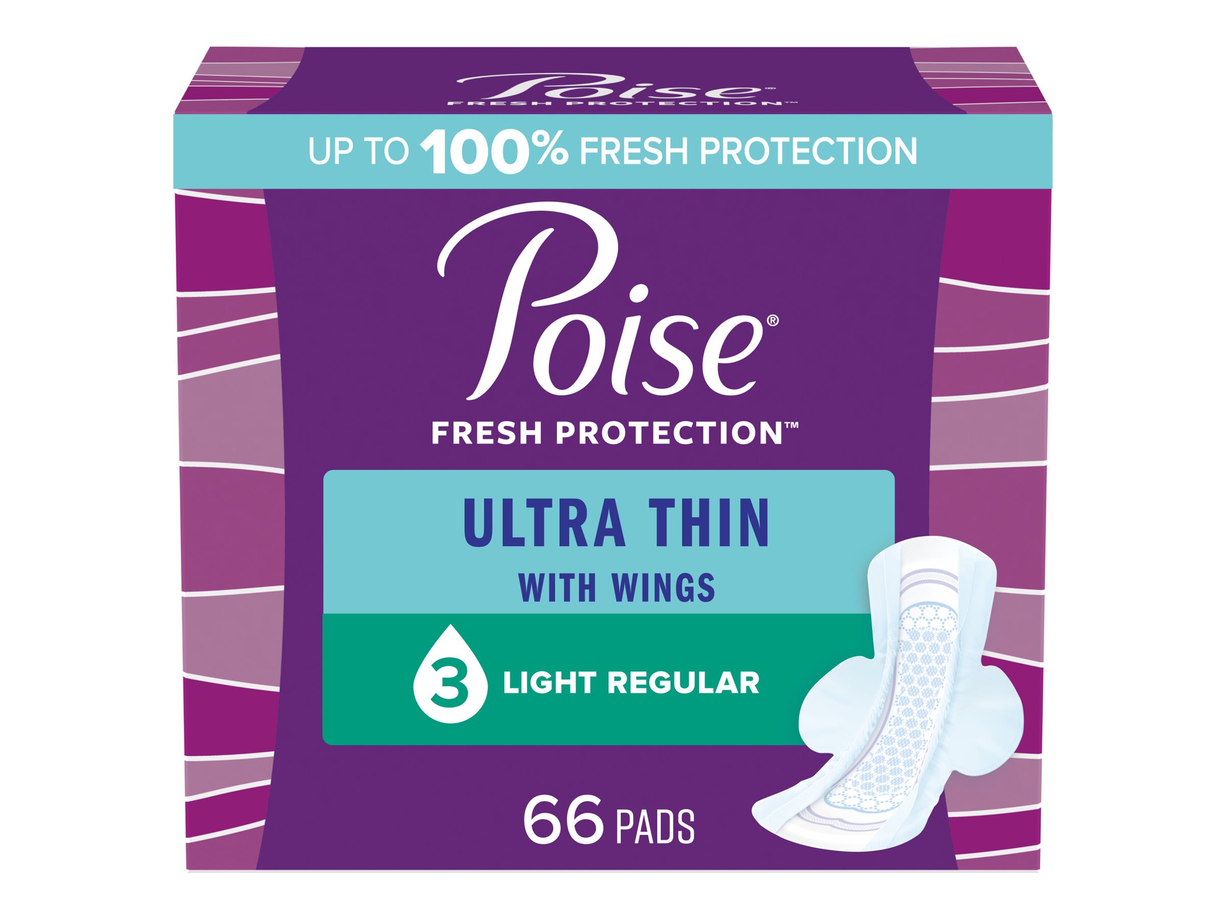 POISE U/THIN LIGHT WNG PAD