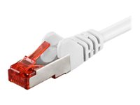 wentronic goobay CAT 6 Kabel med afskærmning med folie og kobberfletning (SFTP 25cm Netværkskabel Hvid