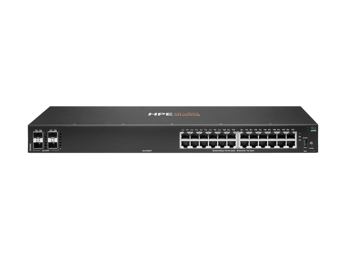 HPE Aruba Networking CX 6000 24p 10M/100M/1G 4p SFP 1G Switch