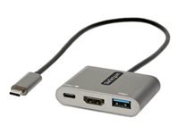StarTech.com USB C Multiport Adapter, USB-C to HDMI 4K Video, 100W Power Delivery Passthrough Charging, 2-Port USB 3.0 Hub 5Gbps (1xType-C/1xA), USB-C Mini Dock, USB-C Travel Dock - Portable Laptop Docking Station