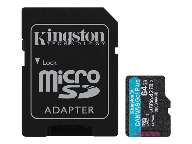 Image of Kingston Canvas Go! Plus - flash memory card - 64 GB - microSDXC UHS-I