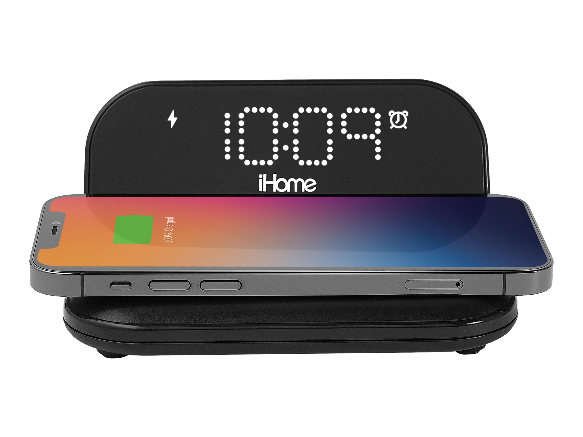 iHome Wireless Charging Alarm Clock - Black - iOP18