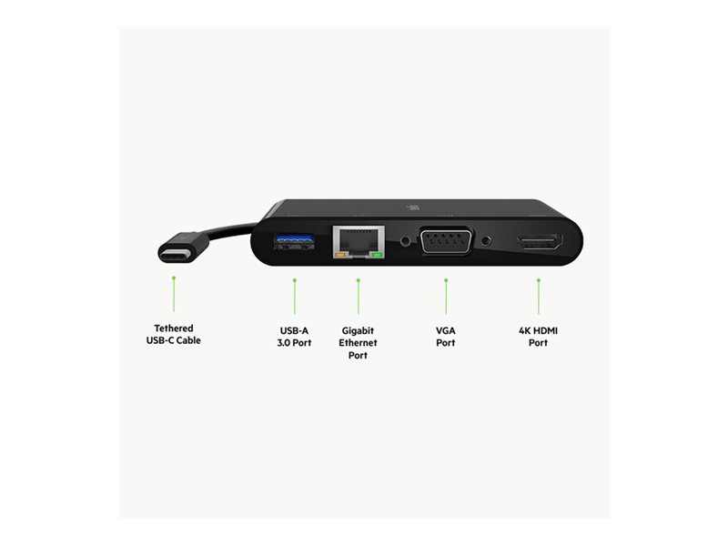 BELKIN Adaptateur Hub USB-C HDMI VGA