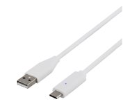 DELTACO USB 2.0 USB Type-C kabel 2m Hvid