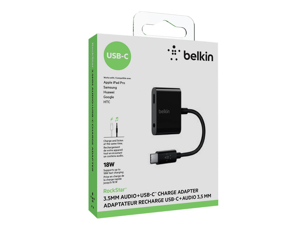 Belkin Adaptateur USB-C vers Jack et USB-C pour charge (F7U080BTBLK) -  Achat Accessoires smartphone Belkin pour professionnels sur