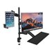 CTA Digital 2-in-1 Adjustable Monitor and Tablet Mount Stand with Keyboard Tray