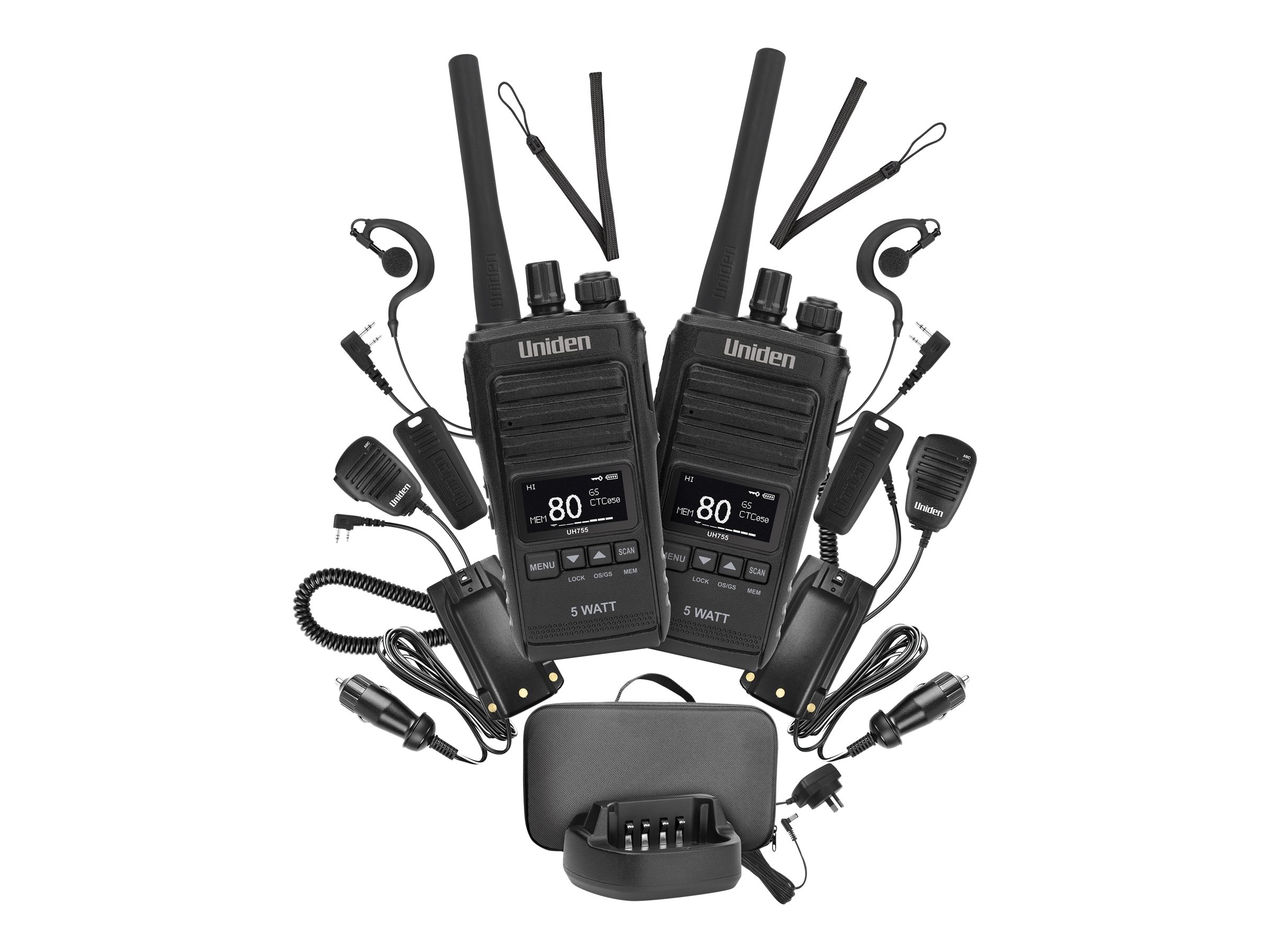 Uniden UH755-2DLX, Deluxe Pack, two-way radio, UHF
