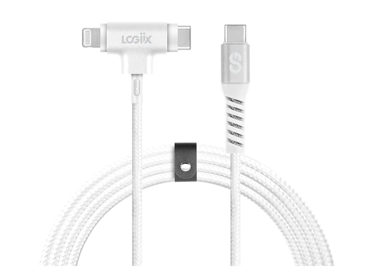 LOGiiX Piston Connect DUO USB-C to Lightning/USB-C Cable - White - 1.5m