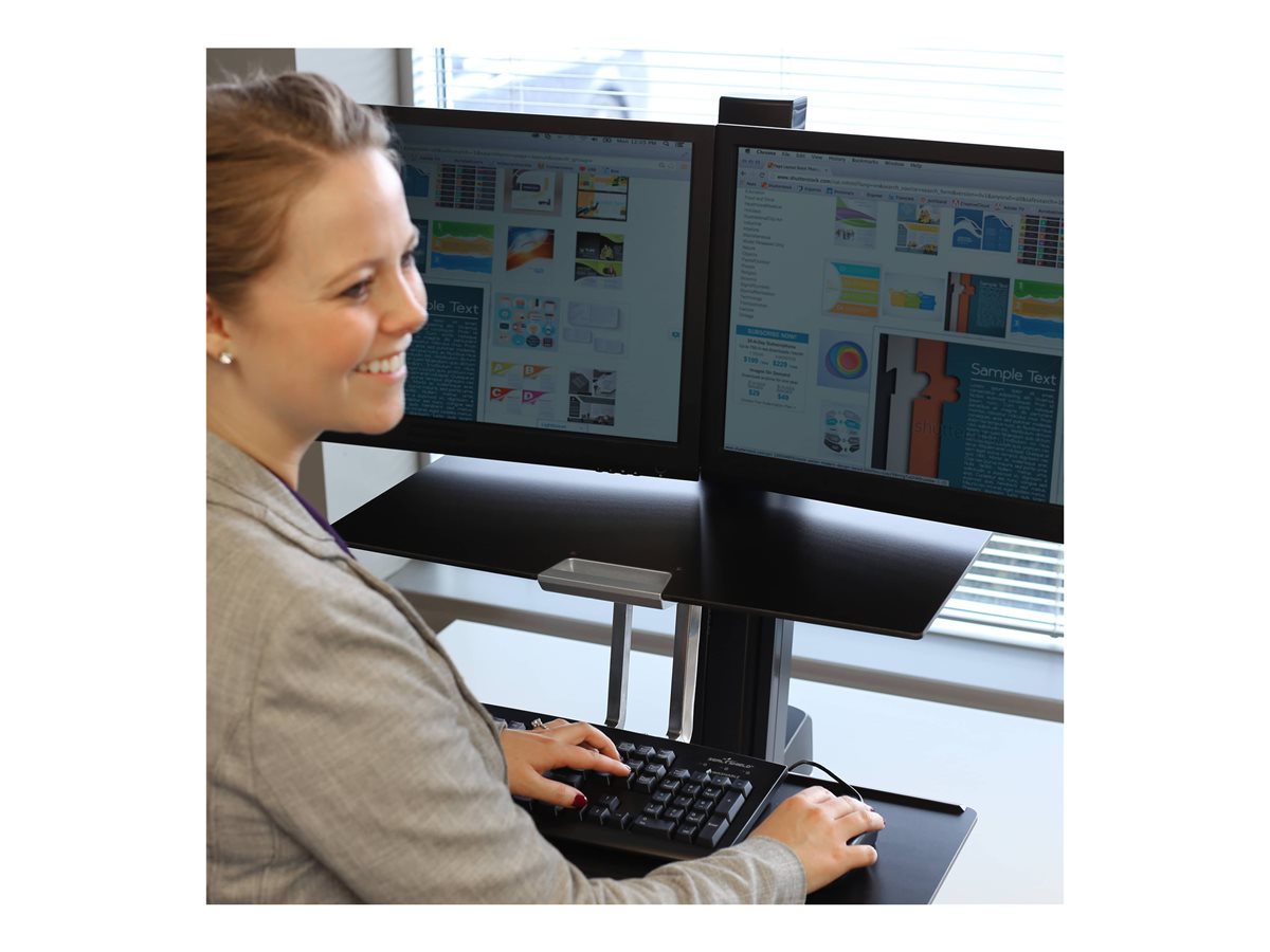 Ergotron WorkFit-S Dual Workstation - nástavec na stůl - hranatý - černá – foto 4