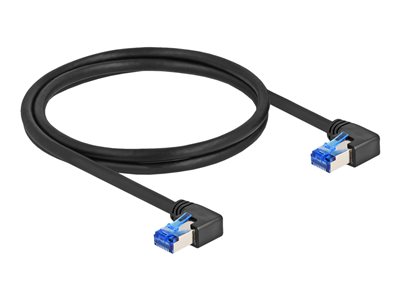 DELOCK RJ45 NWK Cat.6A S/FTP rechts gewinkelt 1 m schwarz