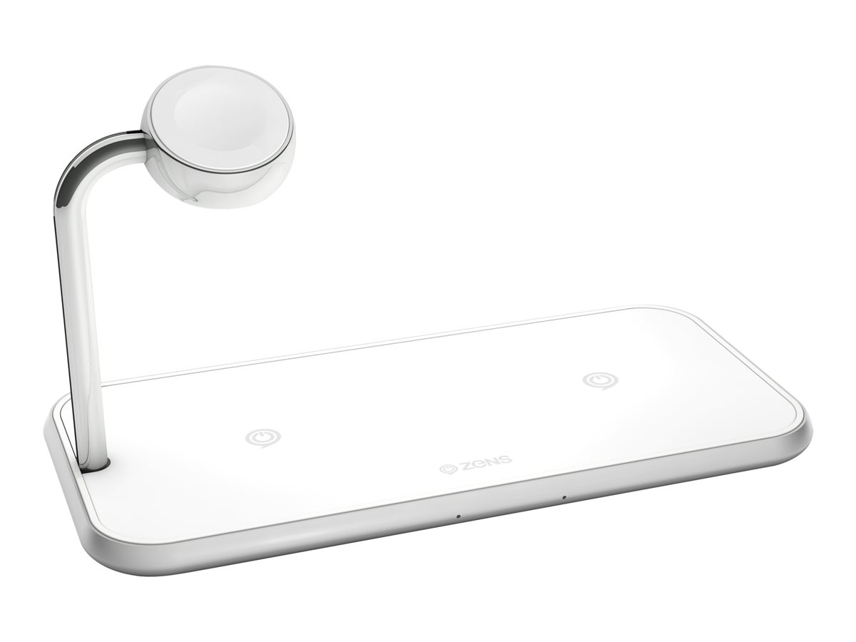 Zens Dual+Watch Alu Wireless Charger White