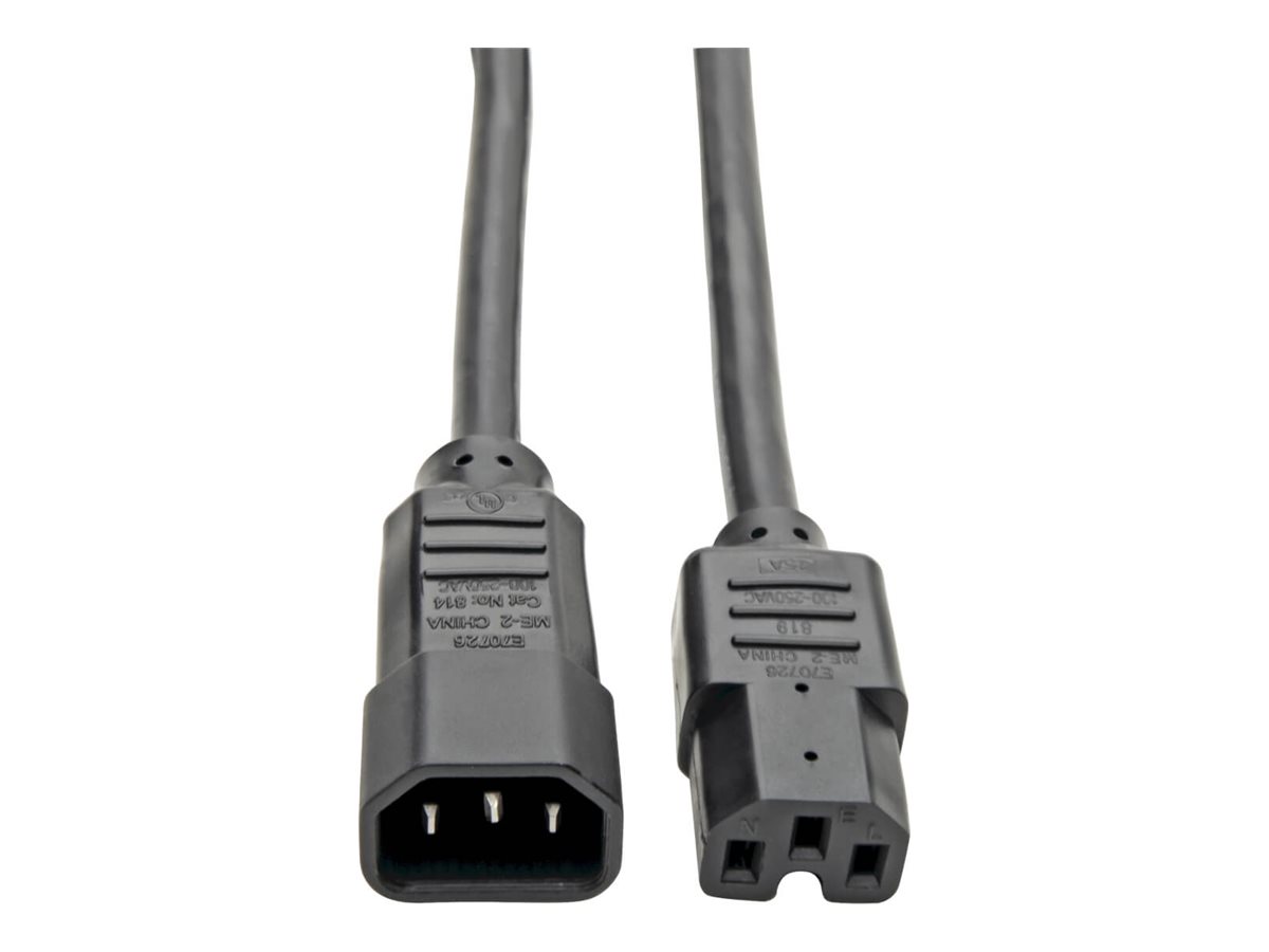 Tripp Lite 10ft Computer Power Cord Cable C14 to C15 Heavy Duty 15A 14AWG 10'
