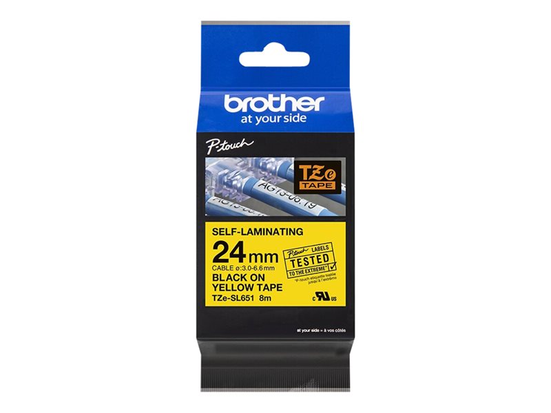 BROTHER TZeSL651 tape Black on Yellow