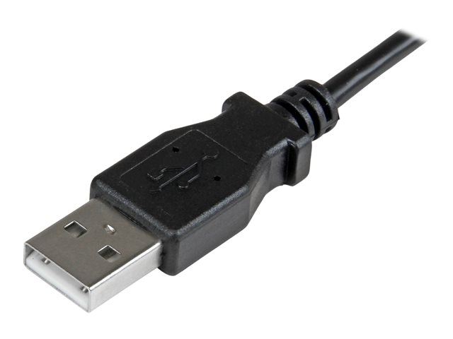 Image of StarTech.com 2m 6 ft Micro-USB Charge-and-Sync Cable - Right-Angle Micro-USB - M/M - USB to Micro USB Charging Cable - 24 AWG (USBAUB2MRA) - USB cable - Micro-USB Type B to USB - 2 m