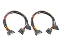 Akasa 15 pin Serial ATA strøm (male) - 15 pin Serial ATA strøm (female) Sort 30cm Strøm-splitter