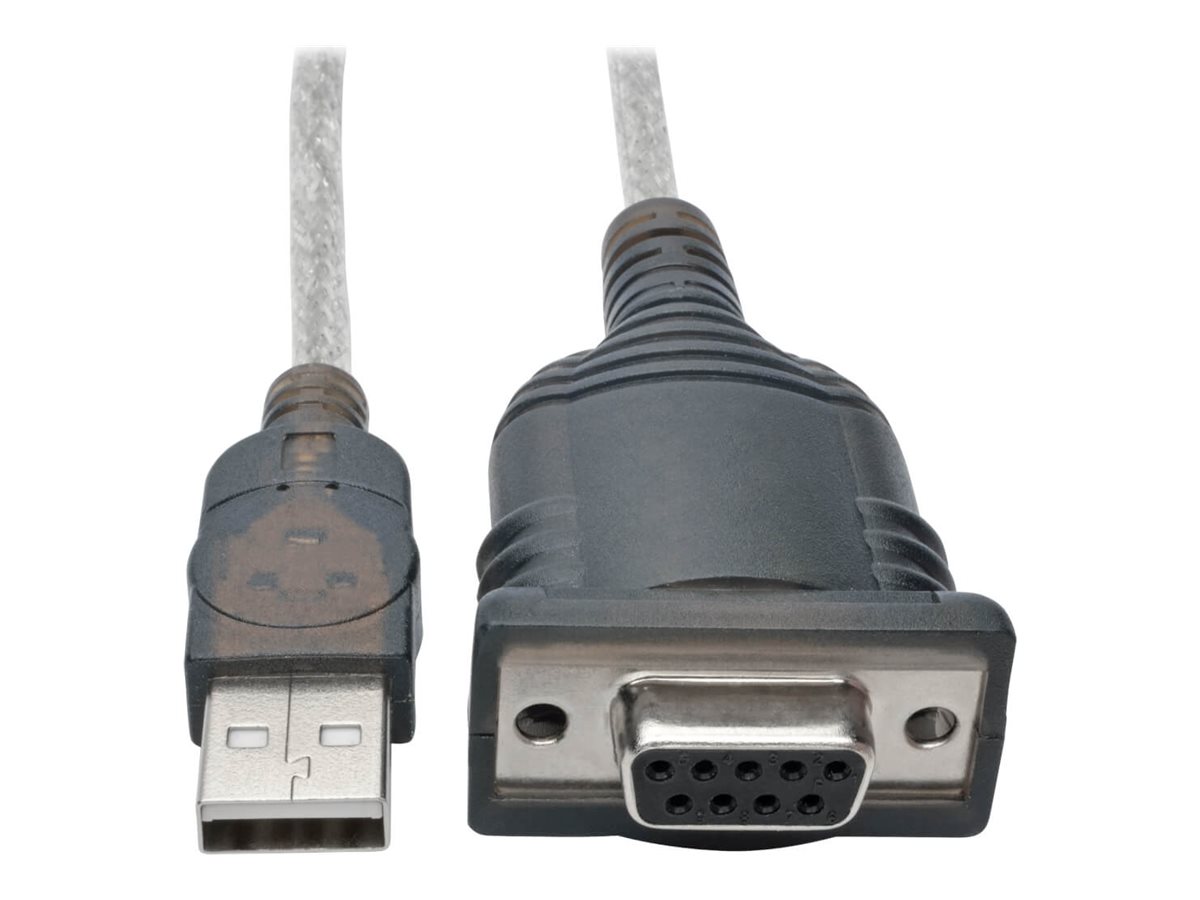 Tripp Lite 18in USB to Null Modem Serial Adapter FTDI w/ COM Retention M/F 18"