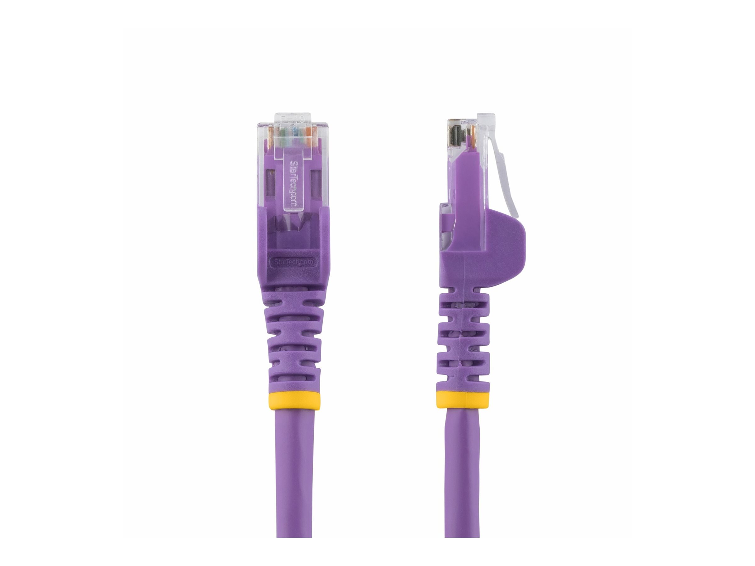 An image of Startech 75ft CAT6 Ethernet Cable, 10 Gigabit Snagless RJ45 650MHz 100W PoE Patch Cord, CAT 6 10GbE UTP Network Cable w/Strain Relief, Purple, Wiring is UL Certified/TIA - Category 6 - 24AWG (N6PATCH75PL) - patch cable - 22.9 m - purple