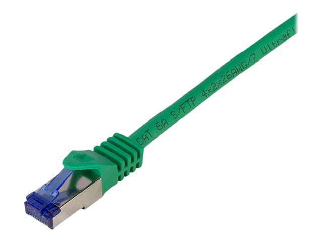 Patch cable Cat.6A S/FTP Ultraflex GHMT certified, green 0.25m – LogiLink