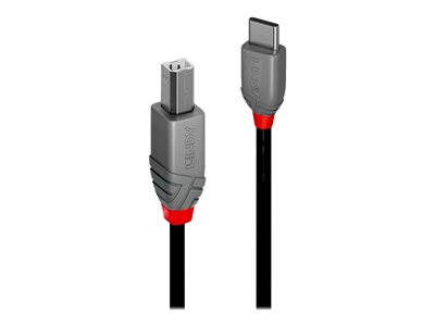 LINDY 3m USB 2.0 Typ C an B Kabel, Anthra Line - 36943