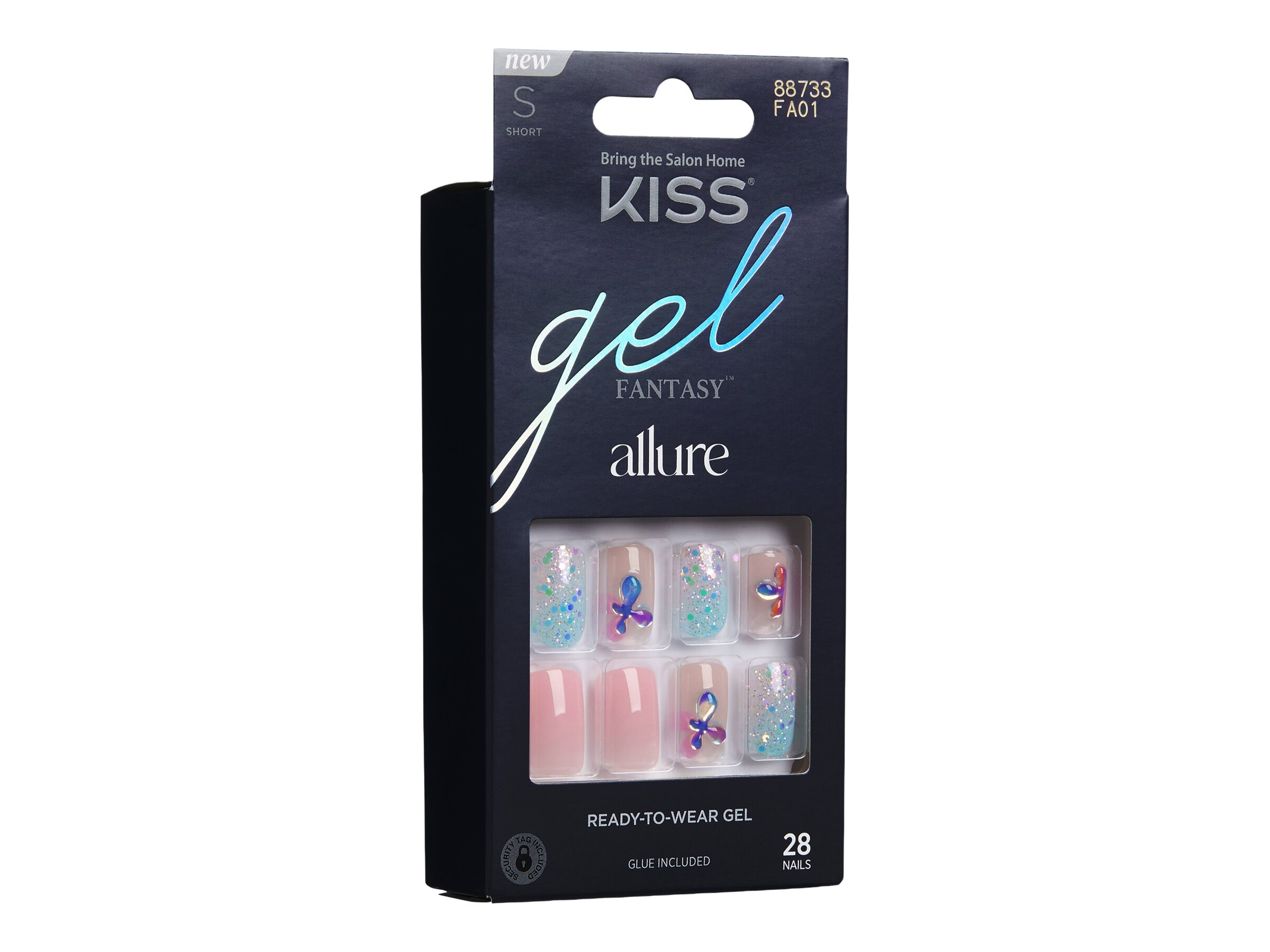 Kiss gel FANTASY allure False Nails Kit - Short - Variation - 28's