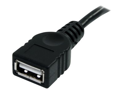 StarTech.com 6in USB 2.0 Extension Adapter Cable A to A - M/F - USB extension cable - USB (M) to USB (F) - USB 2.0 - 5.9 in - black - USBEXTAA6IN