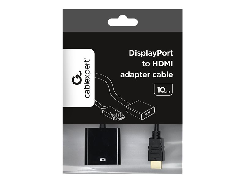 ADAPTER DISPLAYPORT(M) 1.0->HDMI(F) NA KABLU 10CM CZARNY GEMBIRD
