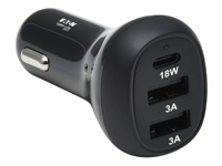 Eaton Tripp Lite Series USB Car Charger 3-Port 36W Max - USB-C PD 3.0 Up to 18W, 2 USB-A QC 3.0 Up to 36W