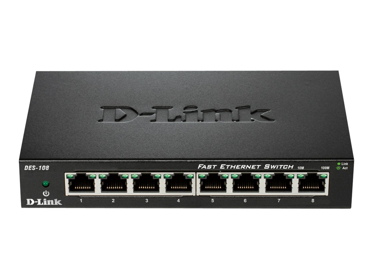 An image of D-Link DES 108 - switch - 8 ports