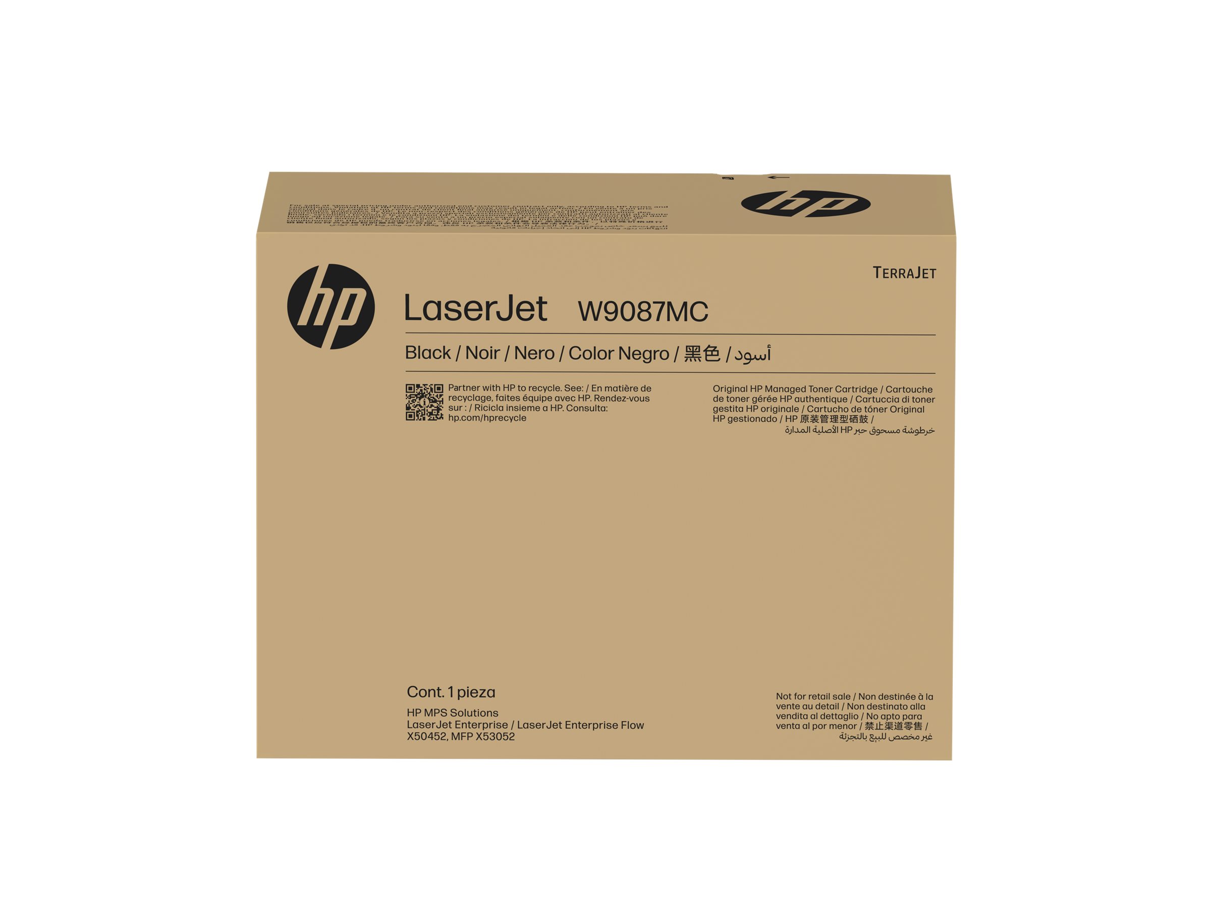 HP W9087MC, Black, Managed, LaserJet, Toner cartridge