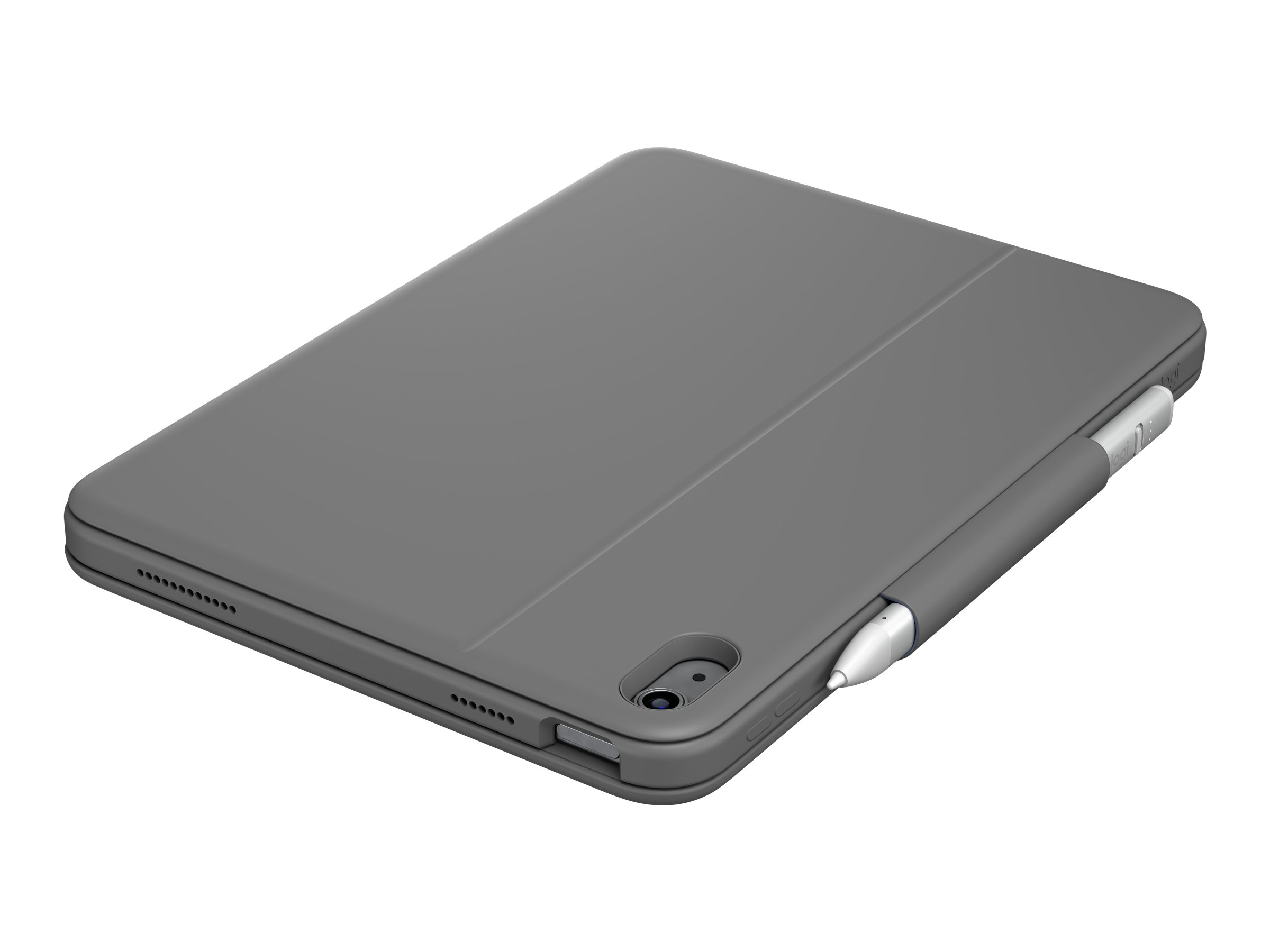 Logitech Rugged Folio keyboard and folio case QWERTY English graphite Input Product shot Back 79001